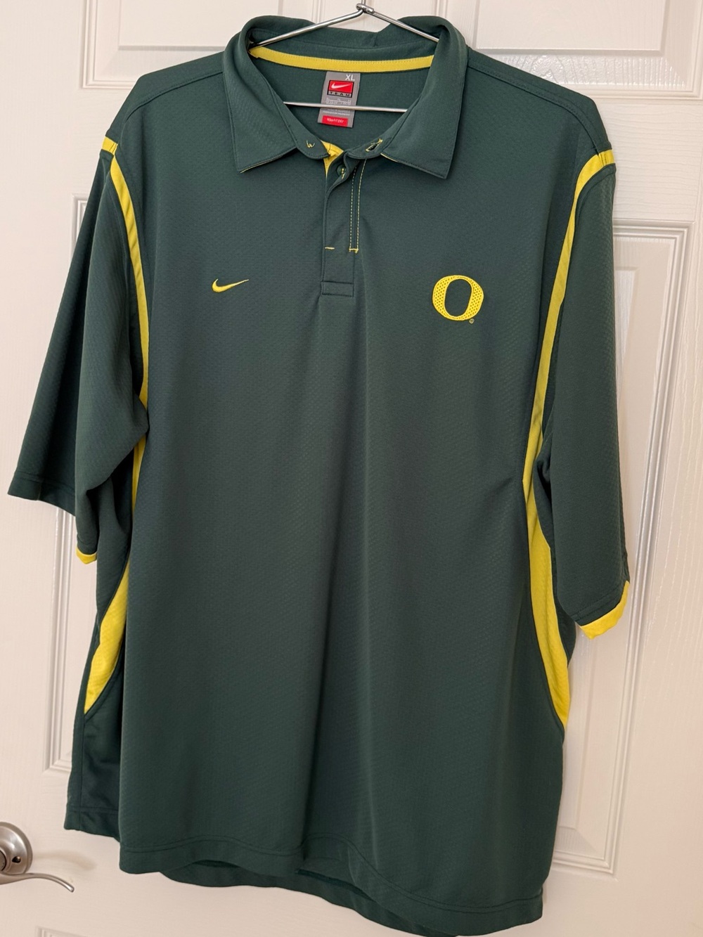 Nike Green Polo with Yellow Accents - University Logo